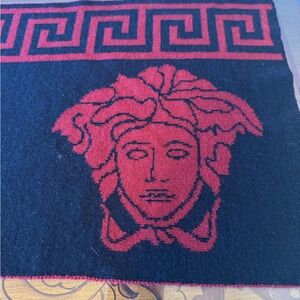 DRAMATIC PRICE DROP: VIntage NEVER USED Red and Black, Medusa VERSACE SCARF